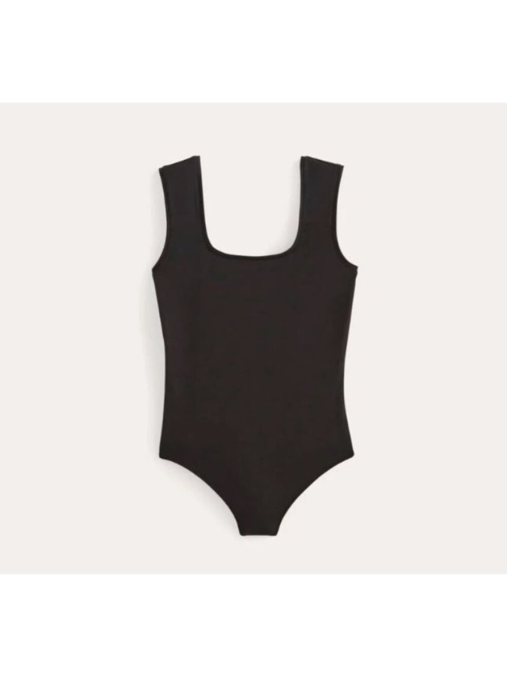 Everlane The Form Square Neck Thong Bodysuit Black Size L NWT